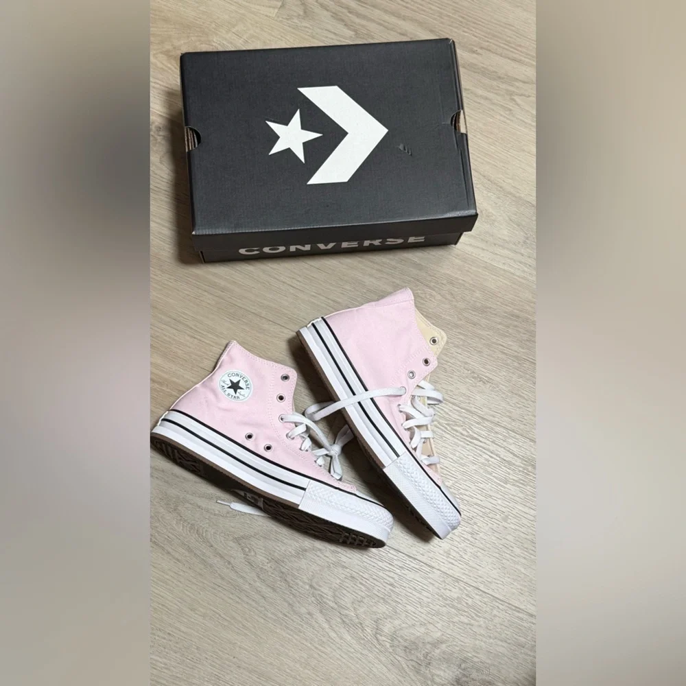 Converse Pink Low-Top Canvas Sneakers with White Accents
